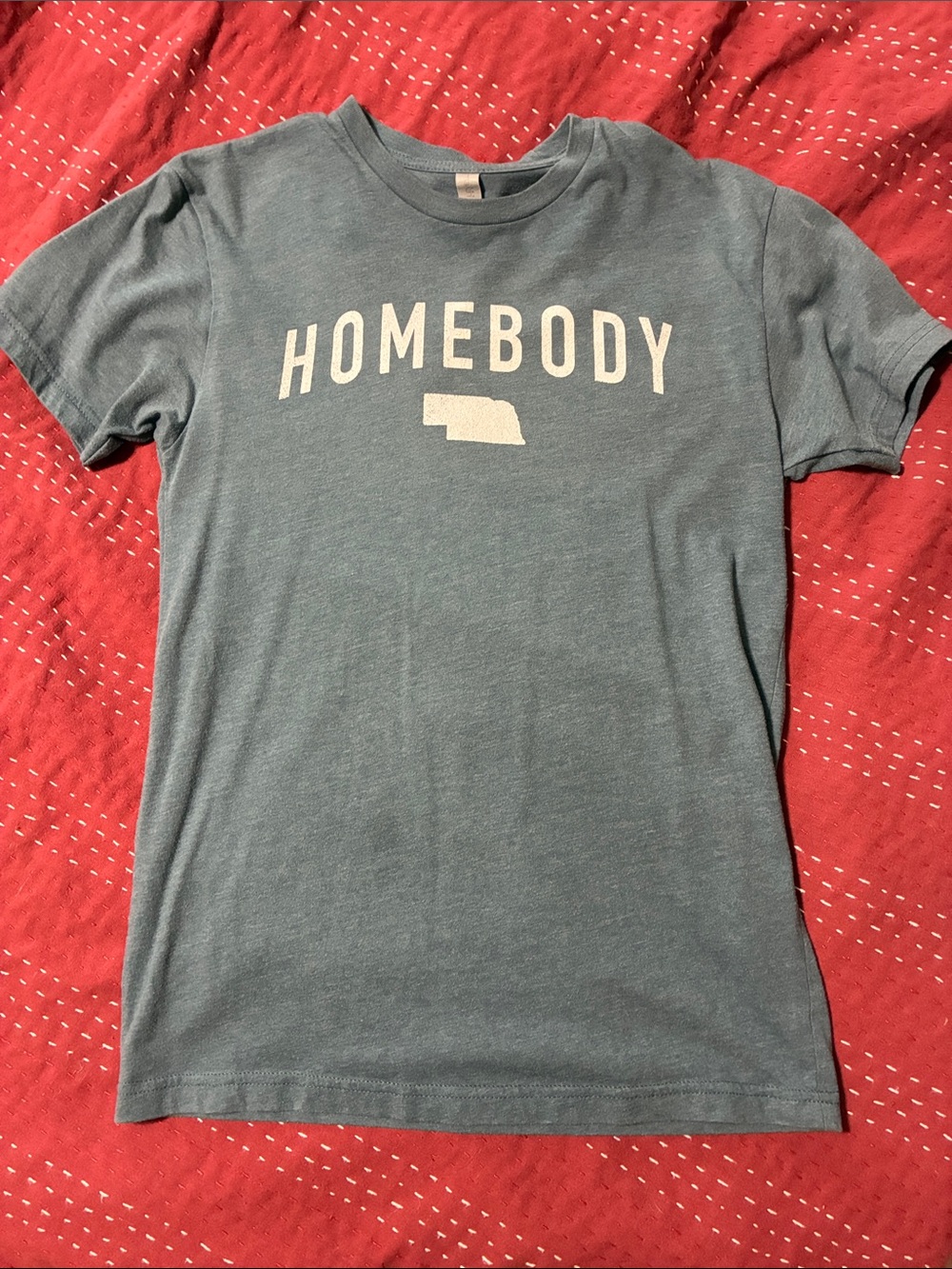 Nebraska Homebody Next Level Apparel Heather Slate Crewneck Tee